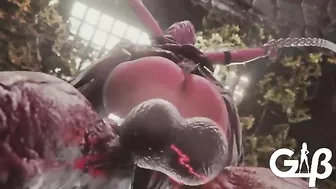 The powerful and muscular Ashen One dominates a sexy Fire Keeper with his massive demonic cock.