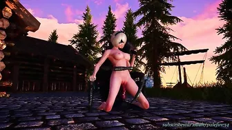 Hentai porn site visitors can enjoy a short and concise sentence about an egg-laying female who defends her village from invaders.