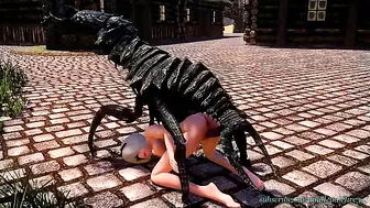 Hentai porn site visitors can enjoy a short and concise sentence about an egg-laying female who defends her village from invaders.