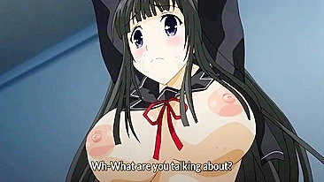 Hentai schoolgirl gangbangs bound male student in explicit sex scene.