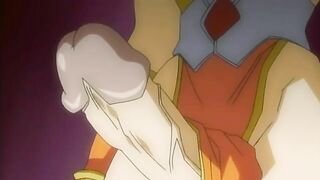 Hardcore hentai scene featuring succubi and their masters using massive sex toys.