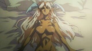 Hardcore hentai scene featuring succubi and their masters using massive sex toys.