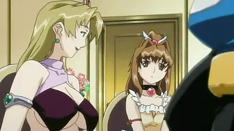 Hardcore hentai scene featuring succubi and their masters using massive sex toys.