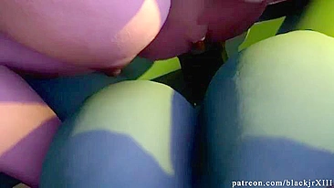 My futanari ponies whipped out their big cocks and did it horsey-style in a hentai scene.