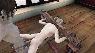 Ellie from Fallout 4 gave Marie Rose a strapon punishment in an intense hentai scene.