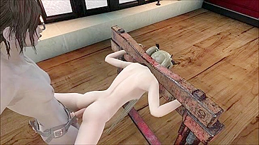 Ellie from Fallout 4 gave Marie Rose a strapon punishment in an intense hentai scene.