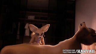 Hentai fox gets blowjob and sex with cute 3D furry girl.