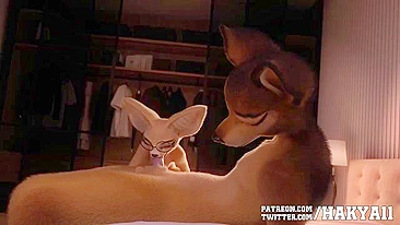 Hentai fox gets blowjob and sex with cute 3D furry girl.