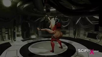 Hentai cyberfuta shemale fucking a bound blonde.