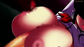 Teen with massive anime boobs gets brutally fucked in bondage on hentai site.