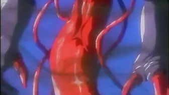 The tentacled monster binds a schoolgirl and violates every orifice in an erotic hentai fantasy.