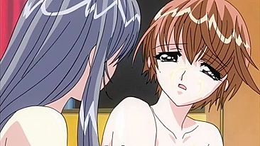 Sexy hentai slave girl sucks and swallows her master's hot cum on big anime tits.