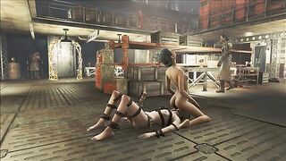 Hentai porn video - Fallout 4 character gets anal sex from blonde with strap-on.