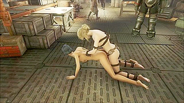 Hentai porn video - Fallout 4 character gets anal sex from blonde with strap-on.