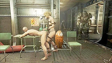Hentai porn video - Fallout 4 character gets anal sex from blonde with strap-on.
