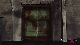 A hentai scene featuring a bound and gagged female being penetrated by two masked women. A hentai scene featuring a bound and gagged female being penetrated by two masked women.