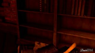 Triss Merigold dominates and penetrates a female with her strap-on in hentai porn.