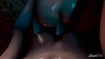 Triss Merigold dominates and penetrates a female with her strap-on in hentai porn.