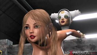 Hentai porn video featuring a 3D animated sexy dickgirl teacher and her cute college student in bondage.