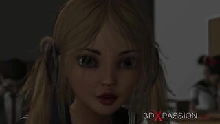 Hentai porn video featuring a 3D animated sexy dickgirl teacher and her cute college student in bondage.