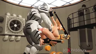 Alien sexually abuses bound woman on hentai website.