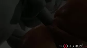 Alien sexually abuses bound woman on hentai website.