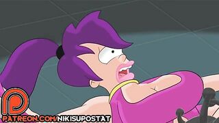 Leela from Futurama is gang-raped by Nibblonians in a hentai scene.