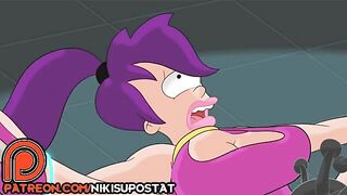 Leela from Futurama is gang-raped by Nibblonians in a hentai scene.