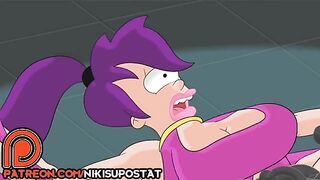 Leela from Futurama is gang-raped by Nibblonians in a hentai scene.