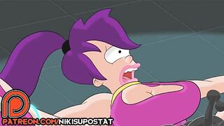 Leela from Futurama is gang-raped by Nibblonians in a hentai scene.