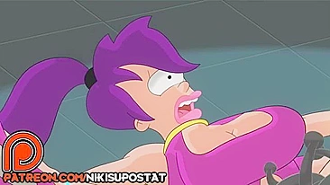 Leela from Futurama is gang-raped by Nibblonians in a hentai scene.