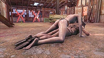 Miko dominates with a strap-on in Fallout 4 hentai.