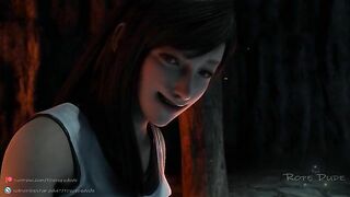 Lara Croft is tied up by Tifa Lockhart who uses a magical strapon dildo to fuck her on a hentai porn site.