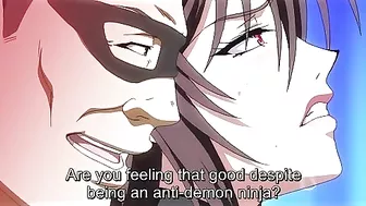 Sexy demon slayer in bondage gets ravaged by multiple men on a hentai website.