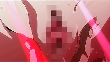 Sexy demon slayer in bondage gets ravaged by multiple men on a hentai website.