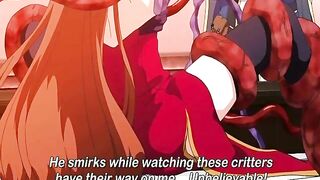 Sexy demon-tentacle hentai animation with cute anime girls getting impregnated.
