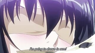 Hentai babe with huge tits gets suspended and filled with cum from tentacle sex.