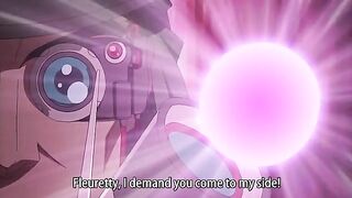Hentai babe with huge tits gets suspended and filled with cum from tentacle sex.