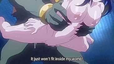 Hentai babe with huge tits gets suspended and filled with cum from tentacle sex.
