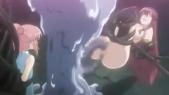 Busty hentai pregnant girl gets double-penetration by tentacle.