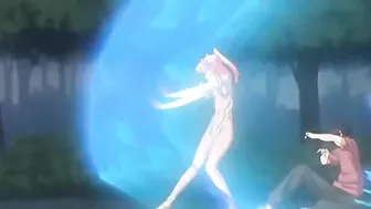 Busty hentai pregnant girl gets double-penetration by tentacle.