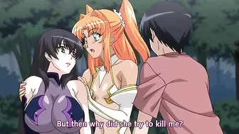 Busty hentai pregnant girl gets double-penetration by tentacle.