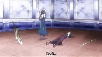 A busty redhead futanari is suspended in mid-air and has her holes destroyed by a skilled dom.