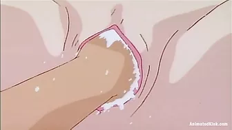 Horny college girl gets rough fucked in a hot hentai threesome.