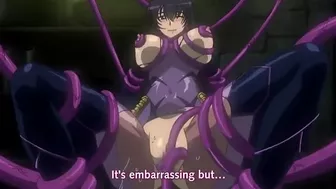 The tentacled creature ravishes the witch's orifices to drain her magic power. #Hentai