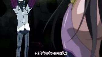 The tentacled creature ravishes the witch's orifices to drain her magic power. #Hentai