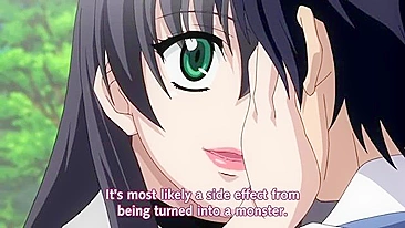The tentacled creature ravishes the witch's orifices to drain her magic power. #Hentai