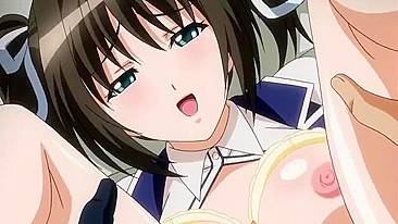 Hentai schoolgirl in cute uniform with tight virgin pussy hole getting deep pounding.