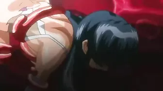 Hentai video shows orc group sexually assaulting a female ninja before filling her with cum.