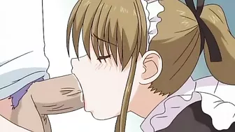 Hentai maid tied up with a vibrator in her pussy and a banana in her ass.